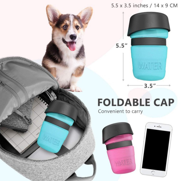Dog Travel Portable Water Bottle (Leak-Proof Food-Grade Pet Cup)