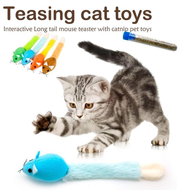 Long Tail Plush Mouse Cat Teaser Toy