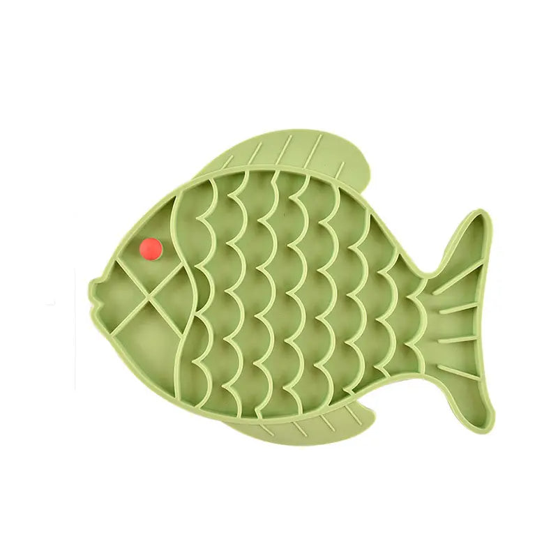 Fish-Shaped Silicone Slow Feeder Lick Mat for Dogs & Cats