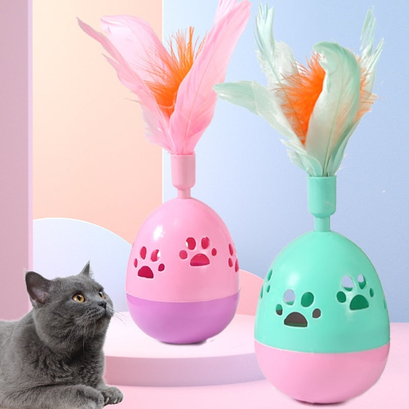 Feather Tumbler Bell Interactive Cat Toy