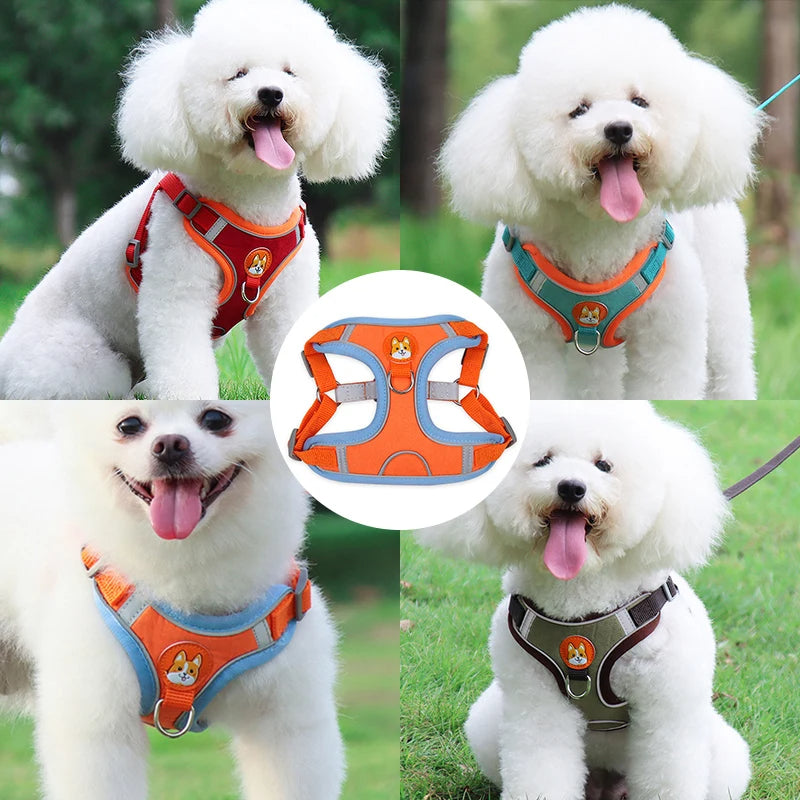 Adjustable Dog Harness & Leash Set – No-Pull Reflective Vest for Small to Large Dogs