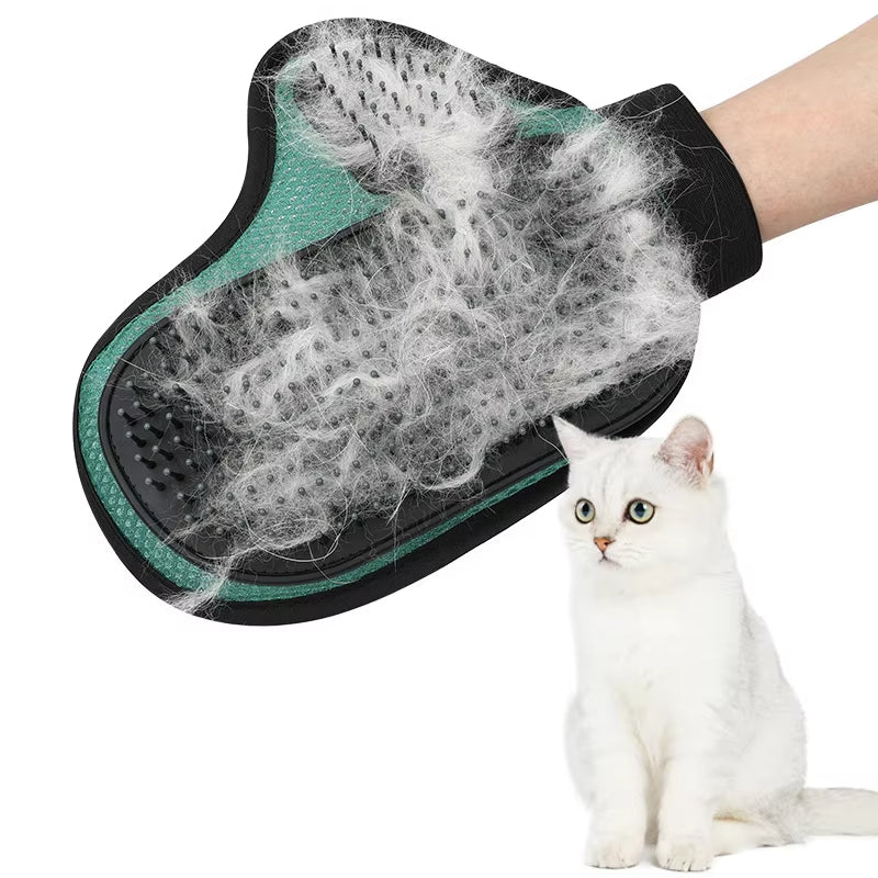 Pet Grooming Hair Removal Glove – Silicone Deshedding & Massage Glove for Cats and Dogs