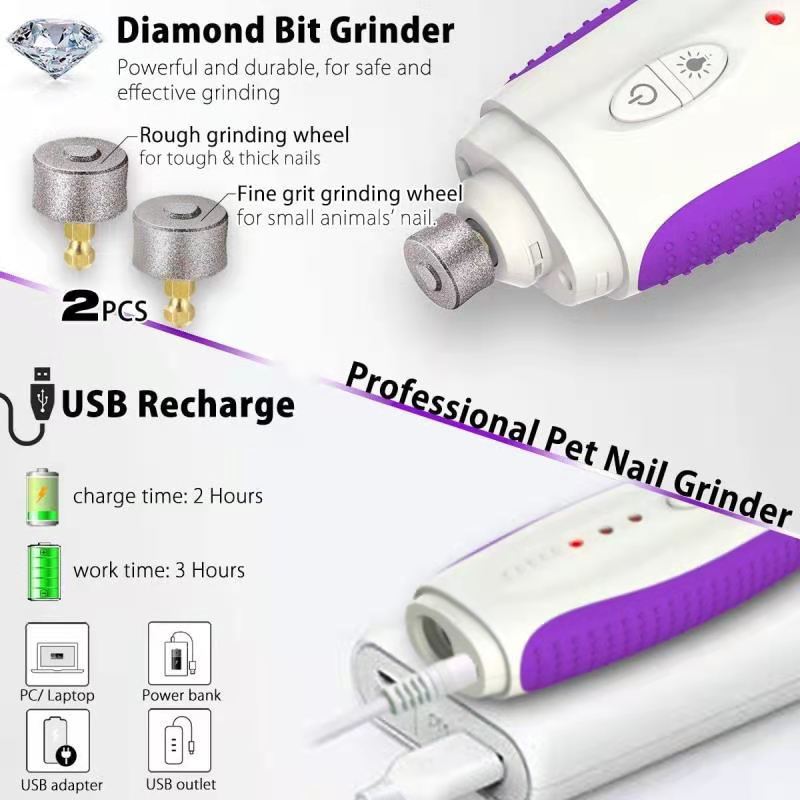 Rechargeable Electric Pet Nail Grinder with LED Light