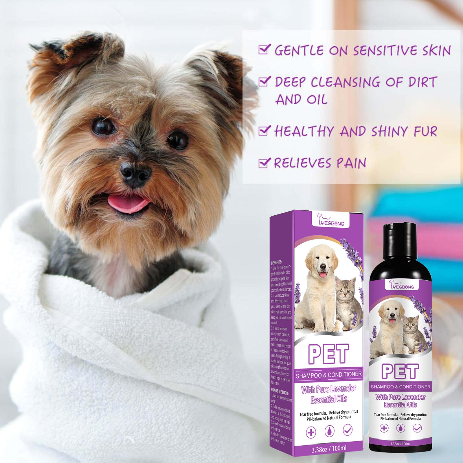 Gentle Pet Shampoo for Dogs (Soft Coat & Clean Finish)