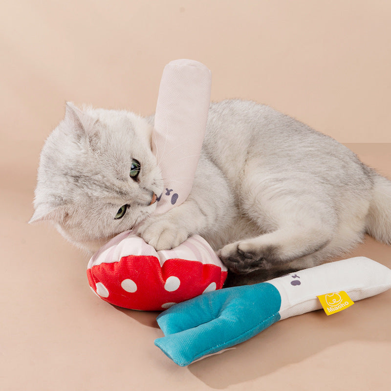 Mushroom Cat Mint Chew Toy (Plush Biting & Play Toy)