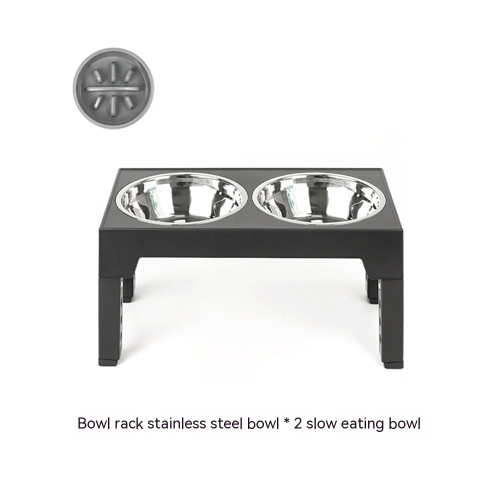 Elevated Slow Feeder Dog Bowl with Stainless Steel Stand (Neck Support & Healthy Feeding)