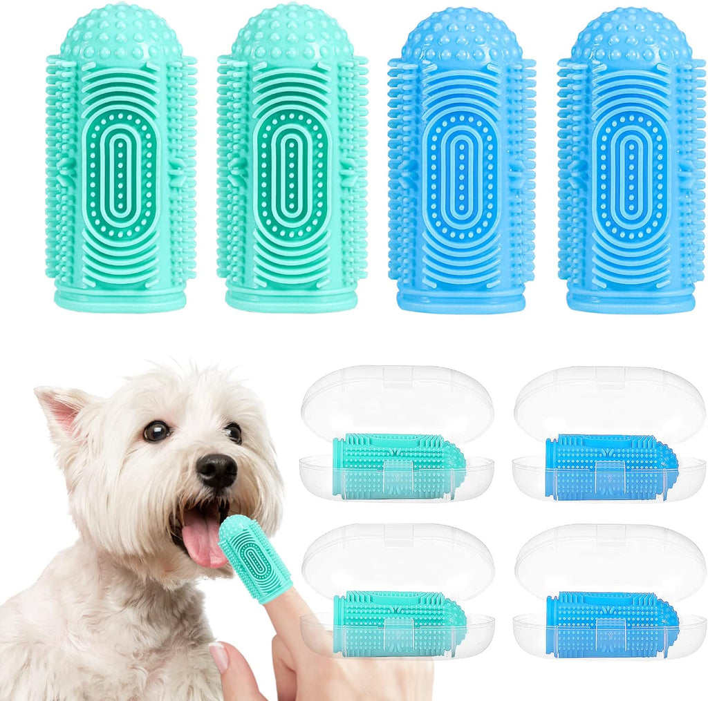 Pet Toothbrush Kit – 360° Soft Silicone Finger Toothbrush for Dogs & Cats
