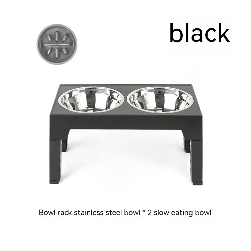 Elevated Slow Feeder Dog Bowl with Stainless Steel Stand (Neck Support & Healthy Feeding)