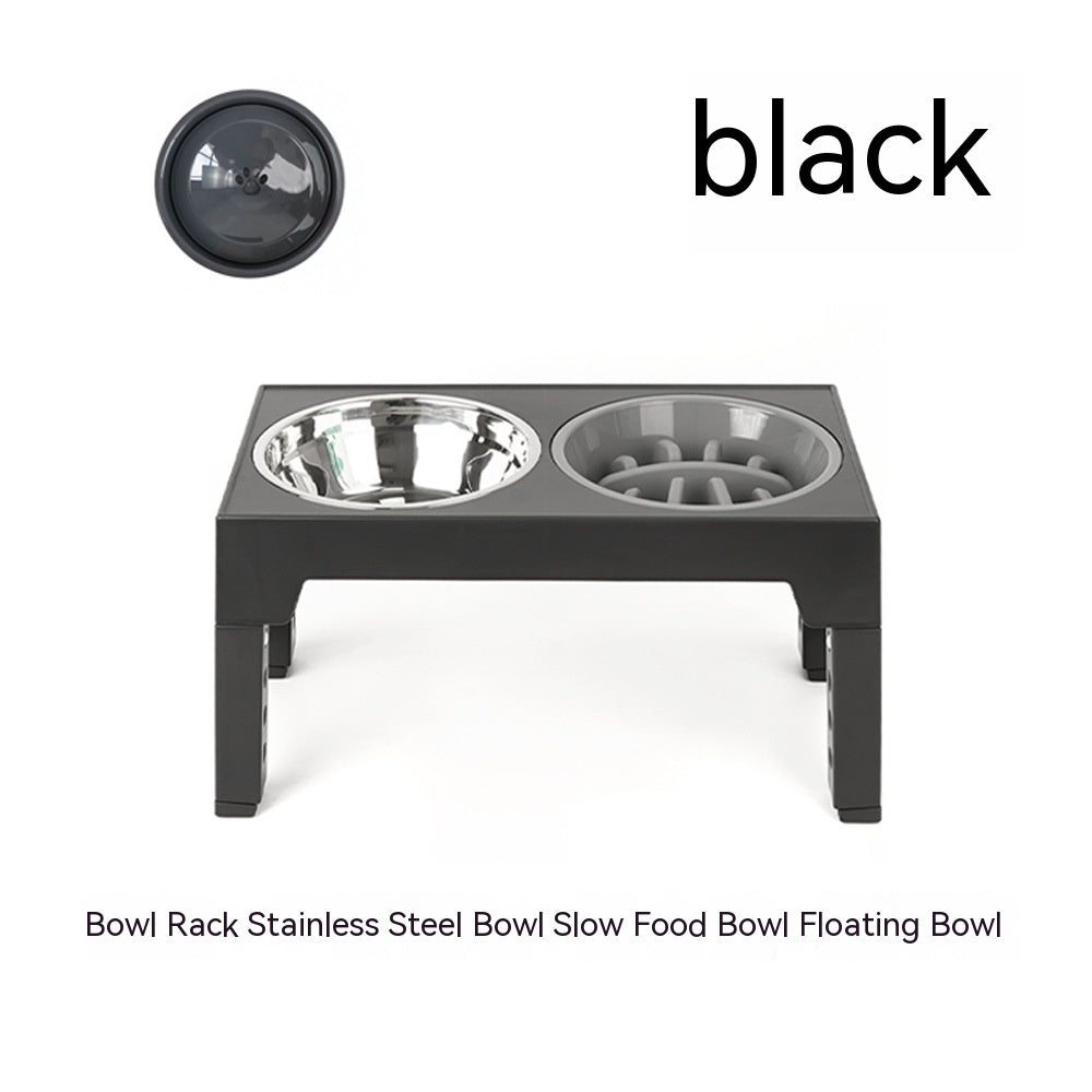 Elevated Slow Feeder Dog Bowl with Stainless Steel Stand (Neck Support & Healthy Feeding)