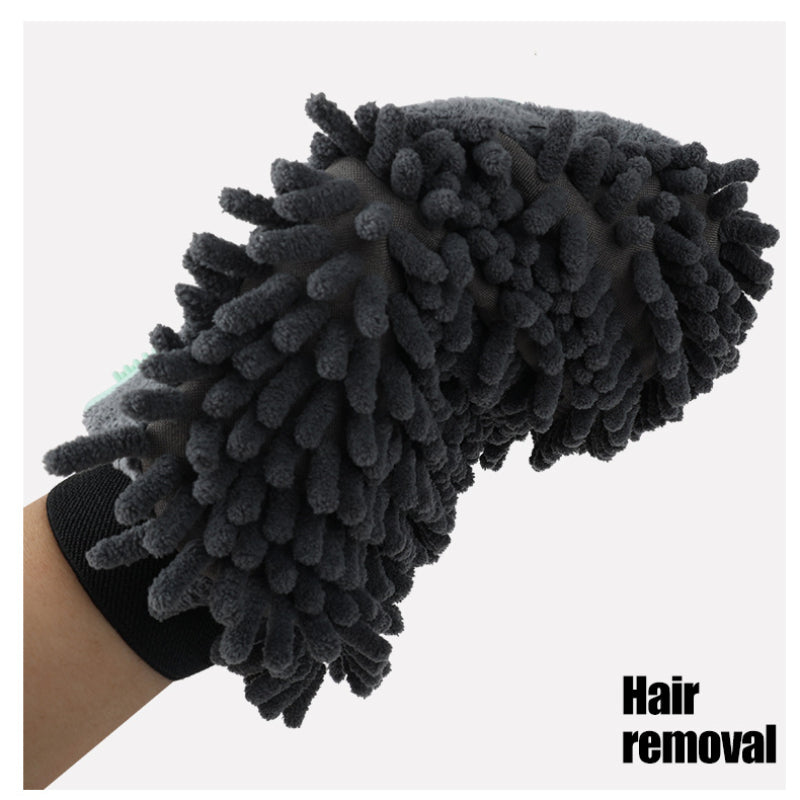 2-in-1 Pet Bathing Brush Grooming Glove – Silicone Massage & Absorbent Microfiber
