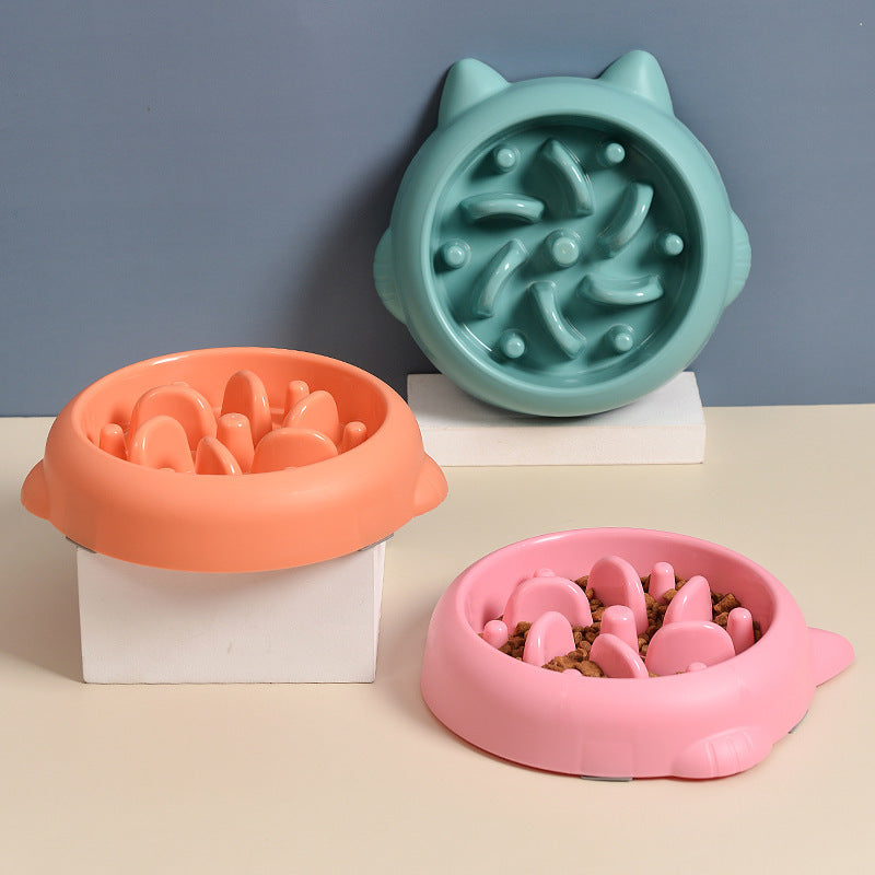 Pet Slow Feeder Bowl for Dogs & Cats (Puzzle Design for Slower Eating)