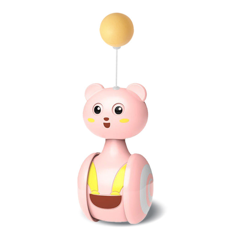 Interactive Cat Tumbler Toy with Feather Attachment