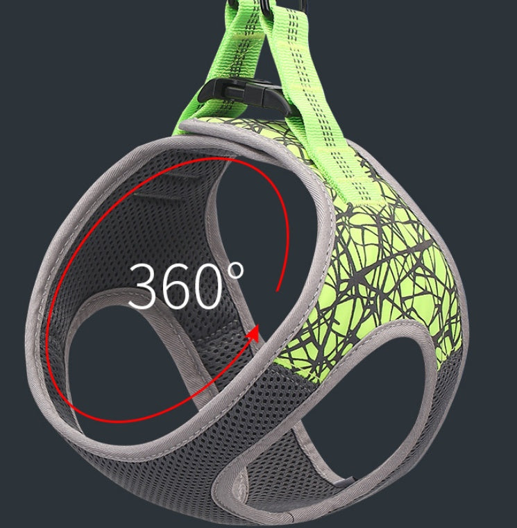 Dog Leash Vest Harness – Adjustable No-Pull Pet Harness (Reflective & Breathable)