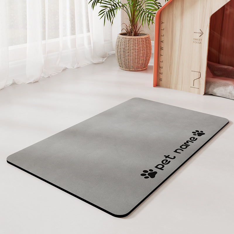 Minimalist Water-Absorbing Pet Feeding Mat (Washable, Non-Slip, Modern Design)