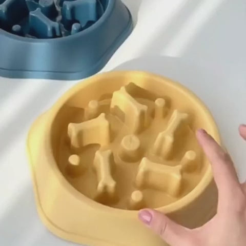 Pet Slow Feeder Bowl for Dogs & Cats (Puzzle Design for Slower Eating)